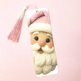 Santa Bookmark with Pink Tassel.
