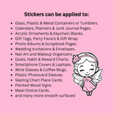 2026 Black and Silver Champagne Sticker Sheet – Sparkly New Year Planner Stickers