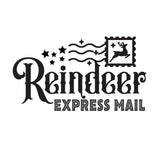 Reindeer Express Mail Decal, Christmas decoration for post office letters to Santa box