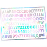 Silver Alphabet Stickers, Half Inch Vinyl Letters A thru Z, Numbers & Symbols.