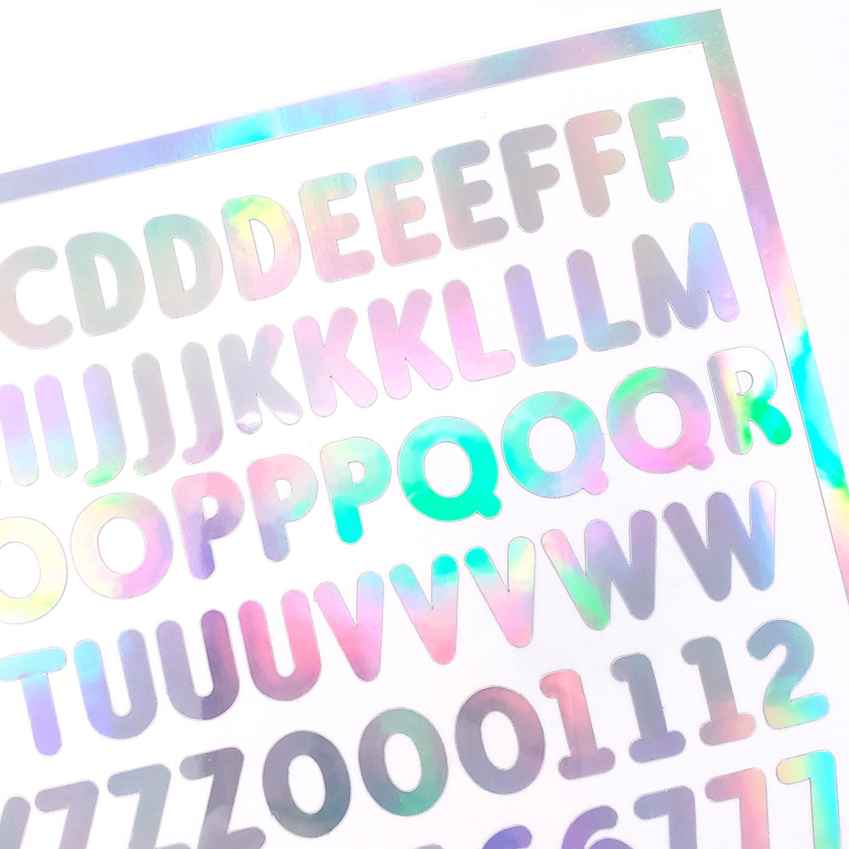 Silver Alphabet Stickers, Half Inch Vinyl Letters A thru Z, Numbers & Symbols.