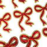 Red and Gold Coquette Bow Stickers for Christmas Cards, Set of 20