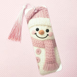 Santa Bookmark with Pink Tassel.