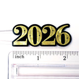 2026 Stickers for New Year's Eve Envelopes, Scrapbooking and Journals, black and gold