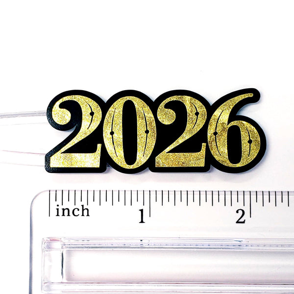 2026 Stickers for New Year's Eve Envelopes, Scrapbooking and Journals, black and gold