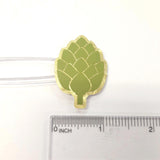 Artichoke Stickers, set of 16, gold and green vegetable vinyl decals.