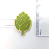 Artichoke Stickers, set of 16, gold and green vegetable vinyl decals.