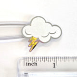 Cloud Stickers, sheet of 20 thunderstorm vinyl decals with lightning bolt, daily weather tracker, school science project, 2026 new design.