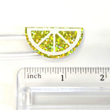 Pink Fruit Slice Stickers, sheet of 24 sparkly pink and white citrus vinyl decals.