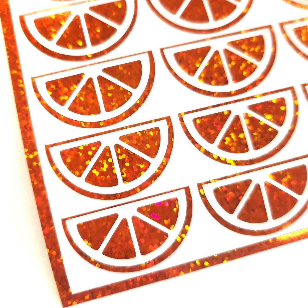 Lemon Stickers, sheet of 24 yellow and white lemon slice vinyl decals.