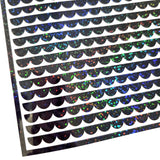 Black Scalloped Border Stripe Stickers for notecards, envelopes and journals. Sheet of 15 individual sparkly vinyl edge strips.