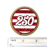 250th USA birthday stickers, set of 2 patriotic vinyl decals of 1776 American flag.