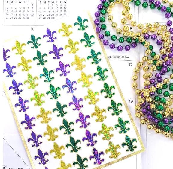 Mardi Gras Sticker Bundle, 3 sheets