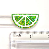 Pink Fruit Slice Stickers, sheet of 24 sparkly pink and white citrus vinyl decals.