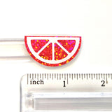 Pink Fruit Slice Stickers, sheet of 24 sparkly pink and white citrus vinyl decals.