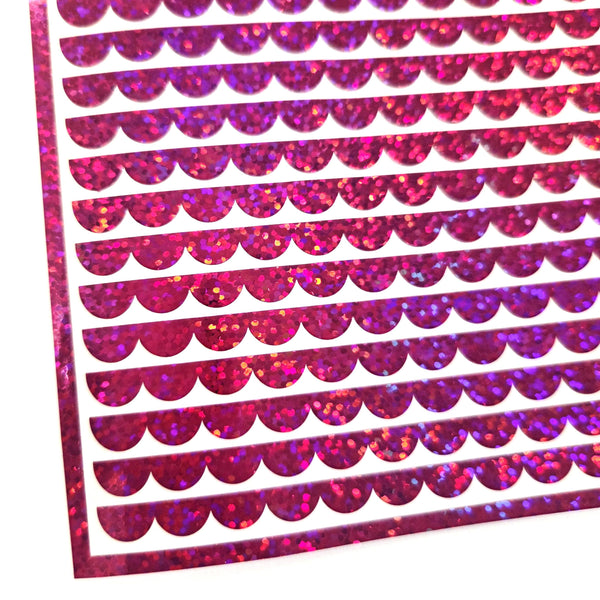 hot pink scalloped border sticker sheet