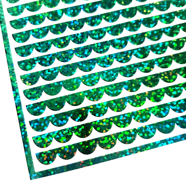 dark green scalloped edge border stickers