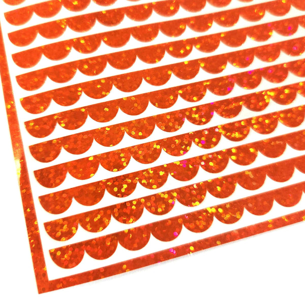 orange scalloped border sticker stripes