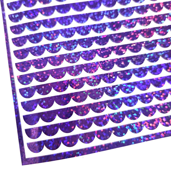 purple scalloped edge border sticker sheet