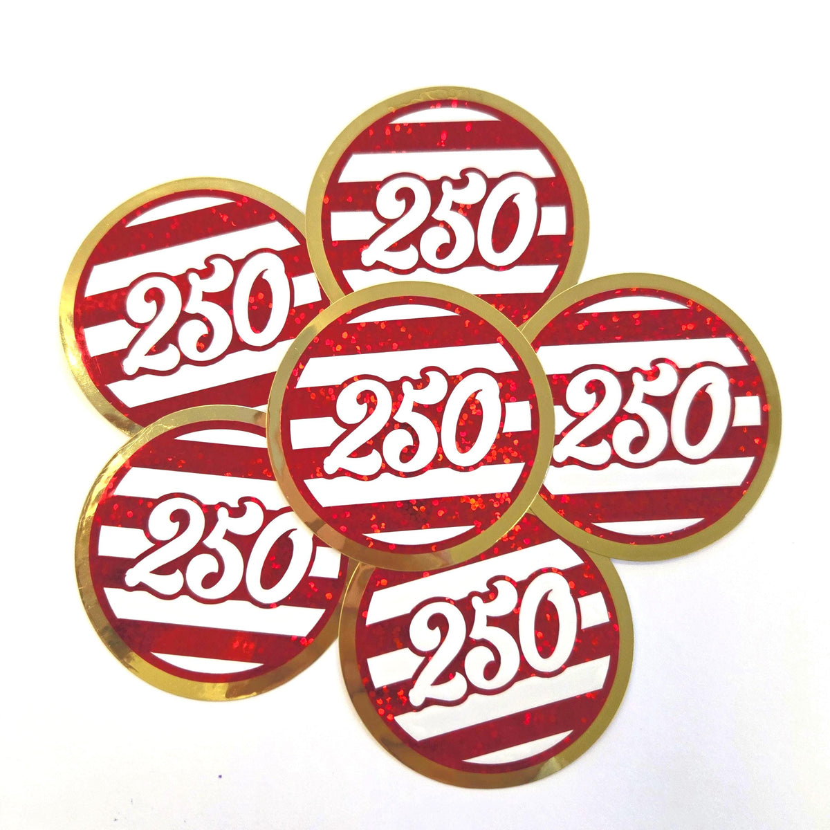 250th USA birthday stickers, set of 2 patriotic vinyl decals of 1776 American flag.