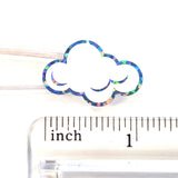 White Cloud Stickers, sheet of 32 sparkly vinyl decals, perfect for a weather tracker or a fun school science project. Silver Lining.
