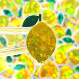 Mini Lemon Fruit Stickers, Waterproof Die Cut Glitter Vinyl Decals, Peel & Stick, choose amount