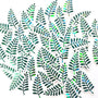 Mini Fern Leaf Stickers, Waterproof Die Cut Glitter Vinyl Decals, Peel & Stick, choose amount