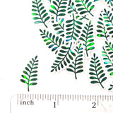 Mini Fern Leaf Stickers, Waterproof Die Cut Glitter Vinyl Decals, Peel & Stick, choose amount