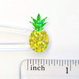 Mini Pineapple Tropical Fruit Stickers, Waterproof Die Cut Glitter Vinyl Decals, Peel & Stick, choose amount