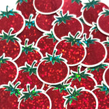 Mini Tomato Garden Vegetable Stickers, Waterproof Die Cut Glitter Vinyl Decals, Peel & Stick, choose amount