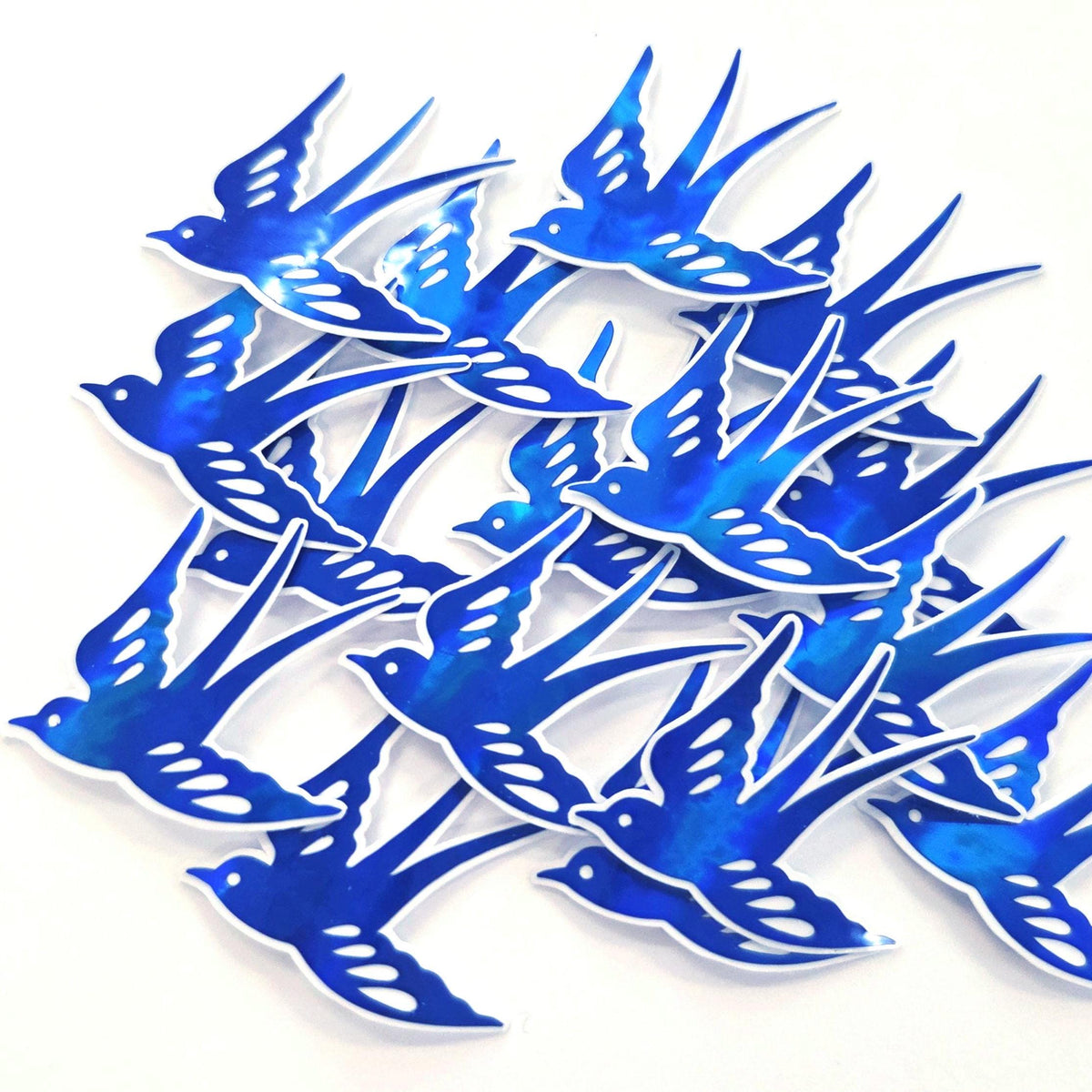 small blue barn swallow die cut stickers