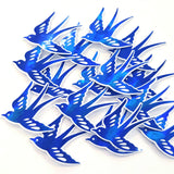 small blue barn swallow die cut stickers