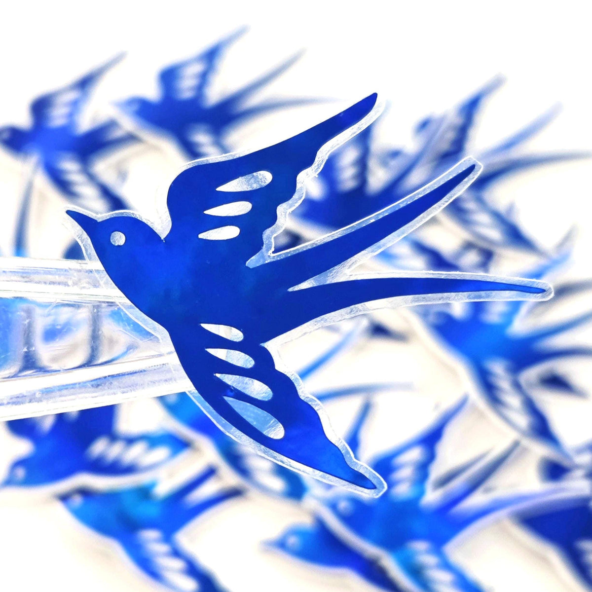 Mini Barn Swallow Bird Stickers, 10 Waterproof Die Cut Vinyl Decals, Peel & Stick, choose amount