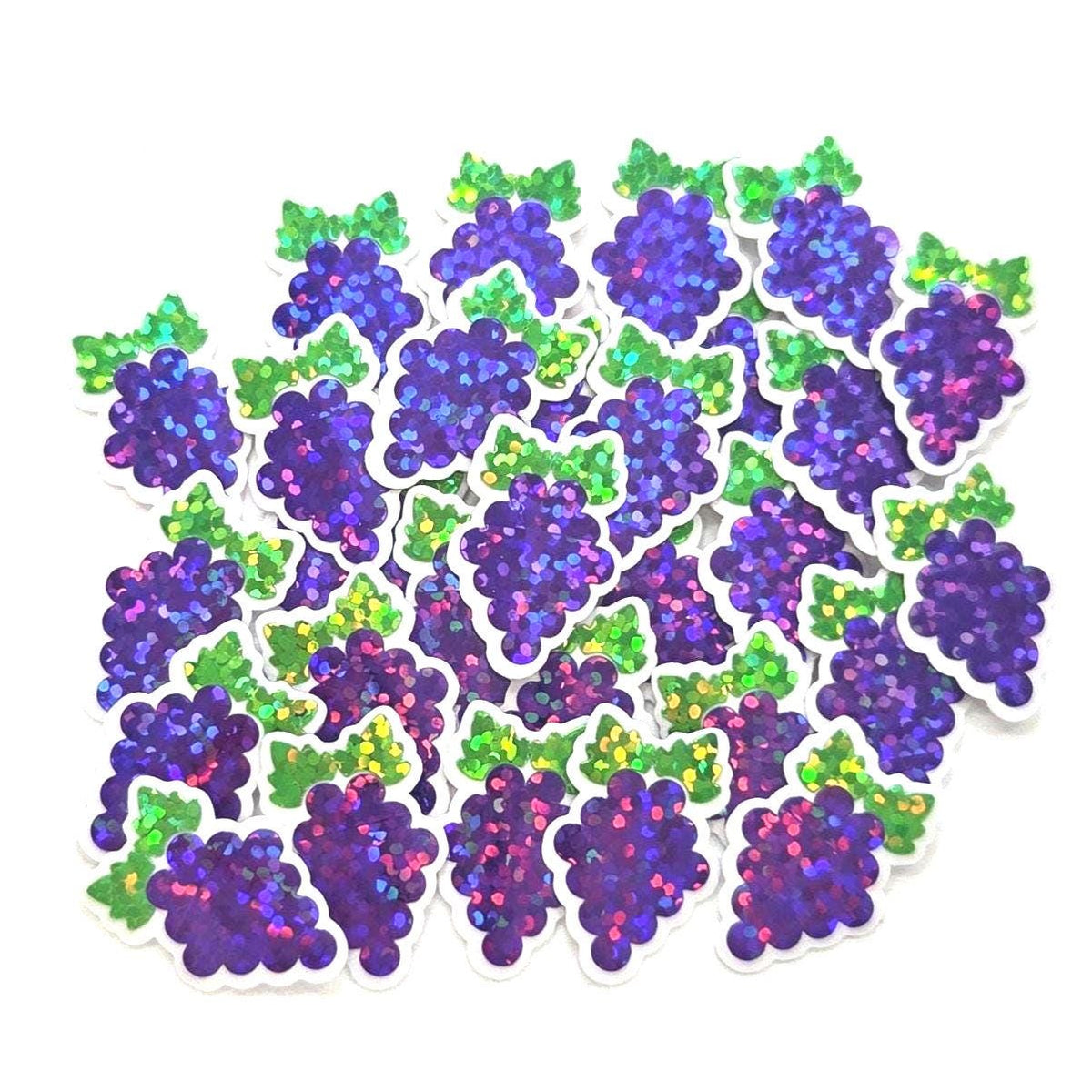 mini purple grapes glitter sticker