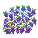 mini purple grapes glitter sticker