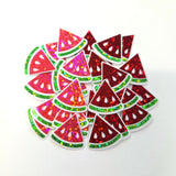 Mini Red Watermelon Fruit Stickers, 10 Waterproof Die Cut Glitter Vinyl Decals, Peel & Stick, choose amount