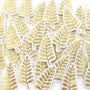 Mini Gold Fern Leaf Stickers, Waterproof Die Cut Vinyl Decals, Peel & Stick, choose amount