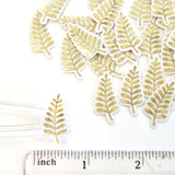 Mini Gold Fern Leaf Stickers, Waterproof Die Cut Vinyl Decals, Peel & Stick, choose amount