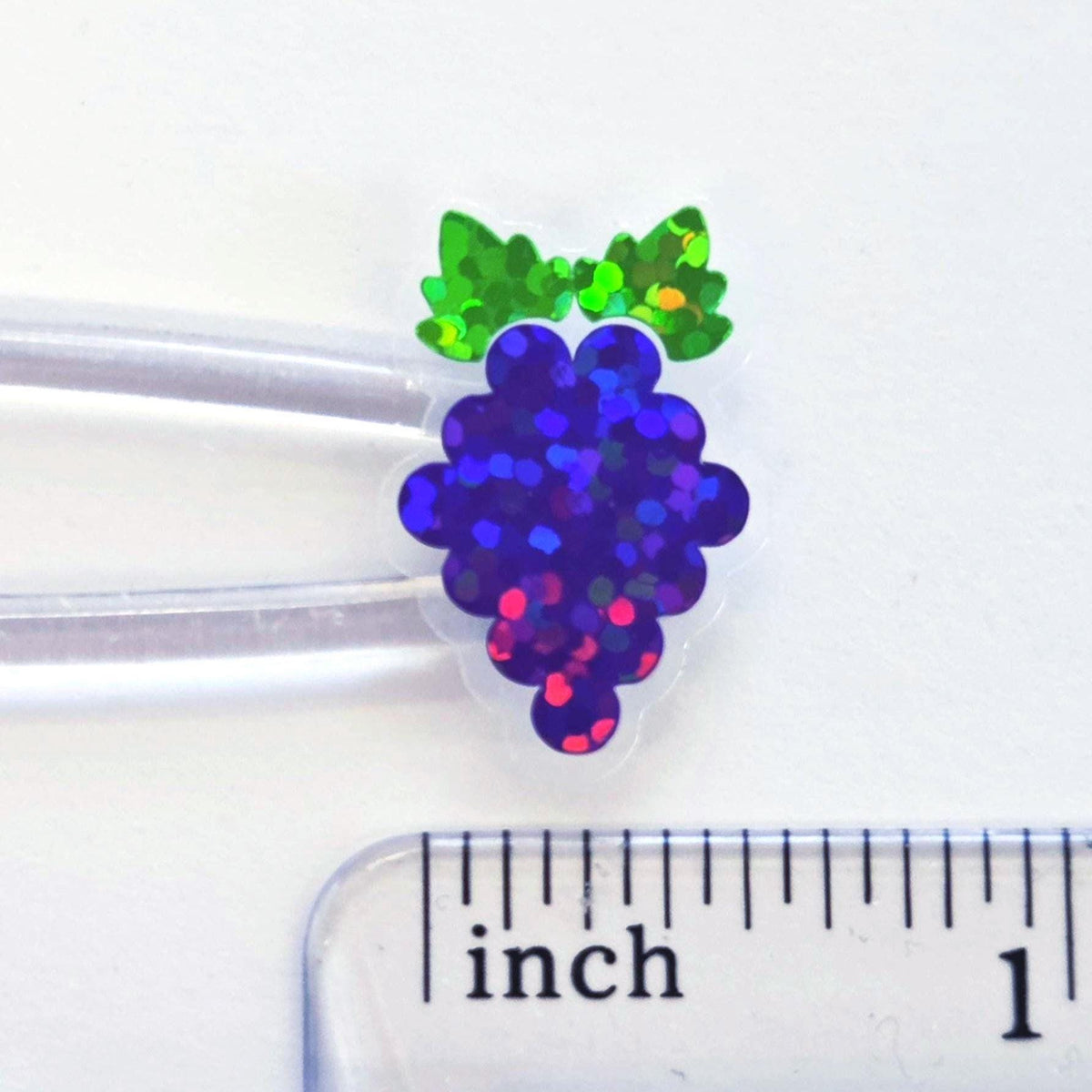 Mini Purple Grapes Fruit Stickers, Waterproof Die Cut Glitter Vinyl Decals, Peel & Stick, choose amount