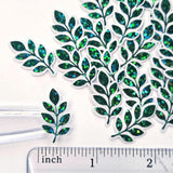 Mini Leaf Stickers, Waterproof Die Cut Glitter Vinyl Decals, Peel & Stick, choose amount
