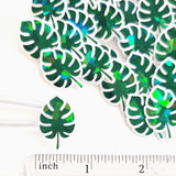 Mini Tropical Monstera Leaf Stickers, Glitter Vinyl Decals, Waterproof, Peel & Stick