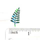 Mini Fern Leaf Stickers, Waterproof Die Cut Glitter Vinyl Decals, Peel & Stick, choose amount