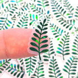 Mini Gold Fern Leaf Stickers, Waterproof Die Cut Vinyl Decals, Peel & Stick, choose amount
