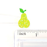 Pear Fruit Stickers, 10 Waterproof Die Cut Glitter Vinyl Decals, Peel & Stick, choose amount
