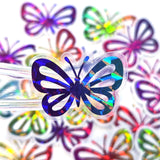 Mini Butterfly Stickers, Sparkly Rainbow Vinyl Decals, Waterproof Peel-and-Stick Butterflies