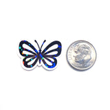 Mini Black Butterfly Stickers, set of 10 or more, Die Cut Glitter Vinyl Decals, Peel & Stick
