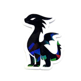 Mini Black Dragon Stickers, set of 6 or more, Die Cut Sparkly Vinyl Decals, Peel & Stick, choose amount.