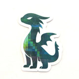 Mini Green Dragon Stickers, Die Cut Sparkly Vinyl Decals, Peel & Stick, choose amount.