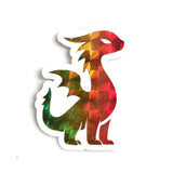 Mini Rainbow Dragon Stickers, Die Cut Sparkly Vinyl Decals, Peel & Stick, choose amount.