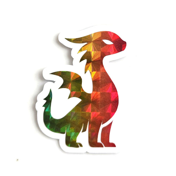 Mini Rainbow Dragon Stickers, Die Cut Sparkly Vinyl Decals, Peel & Stick, choose amount.